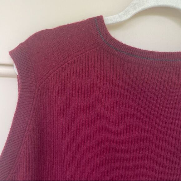 Como Sport Pure Cashmere Sleeveless V-Neck Sweater Vest Red Men's Size XL Preppy - Picture 4 of 7